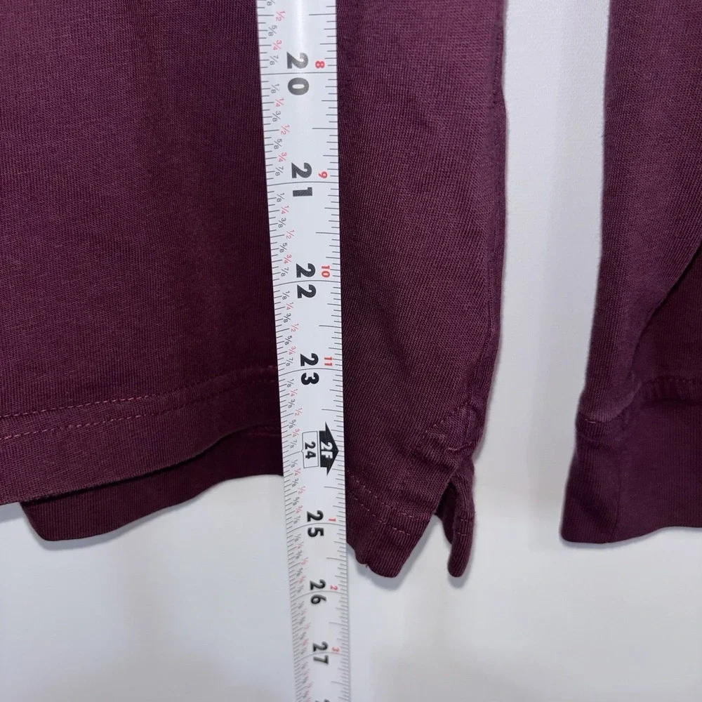 Brooks Brothers 100 Cotton Burgundy Long Sleeve Pocket Tee Shirt Size M
